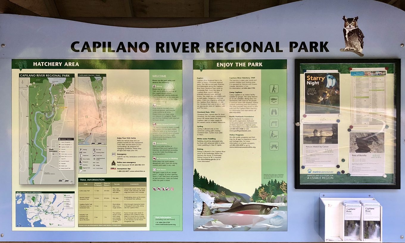 Capilano River Regional Park information kiosk