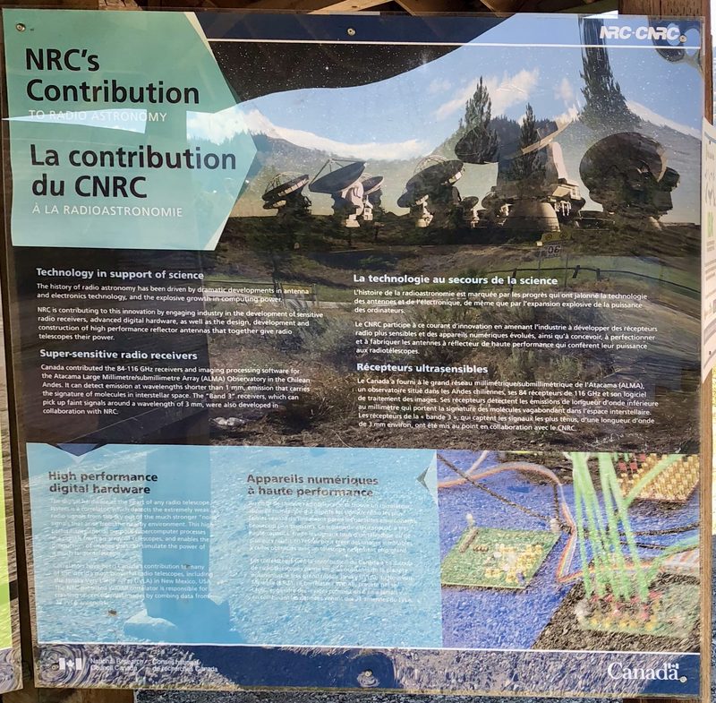 NRC's Contribution to Radio Astronomy interpretive sign
